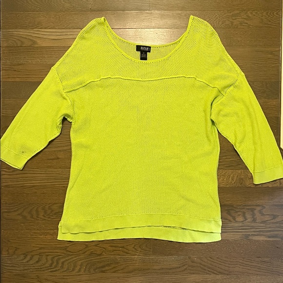 a.n.a Sweaters - a.n.a Lime Green Mesh Sweater